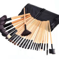 24 PCs Makeup Brush With Horse Hair Black Wood Color Makeup Full Set