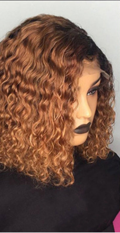 ombre burgundy bob lace front wig